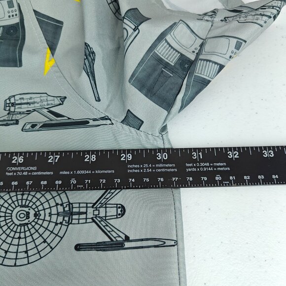 Star Trek Shirt Mens XXXL 3XL Gray USS Enterprise All Over Print Hawaiian Camp - Picture 10 of 15